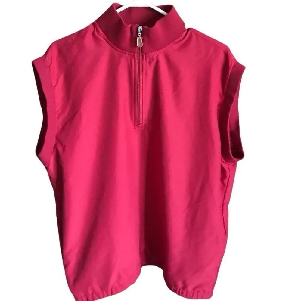 Callaway golf polo men’s Red Size Medium sleeveless Vest athletic 1/4 zip